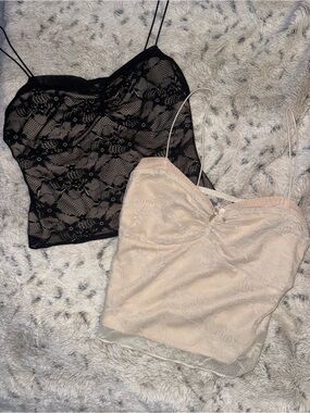 Wild fable Lace Camisole Tank Top in Black and Blush